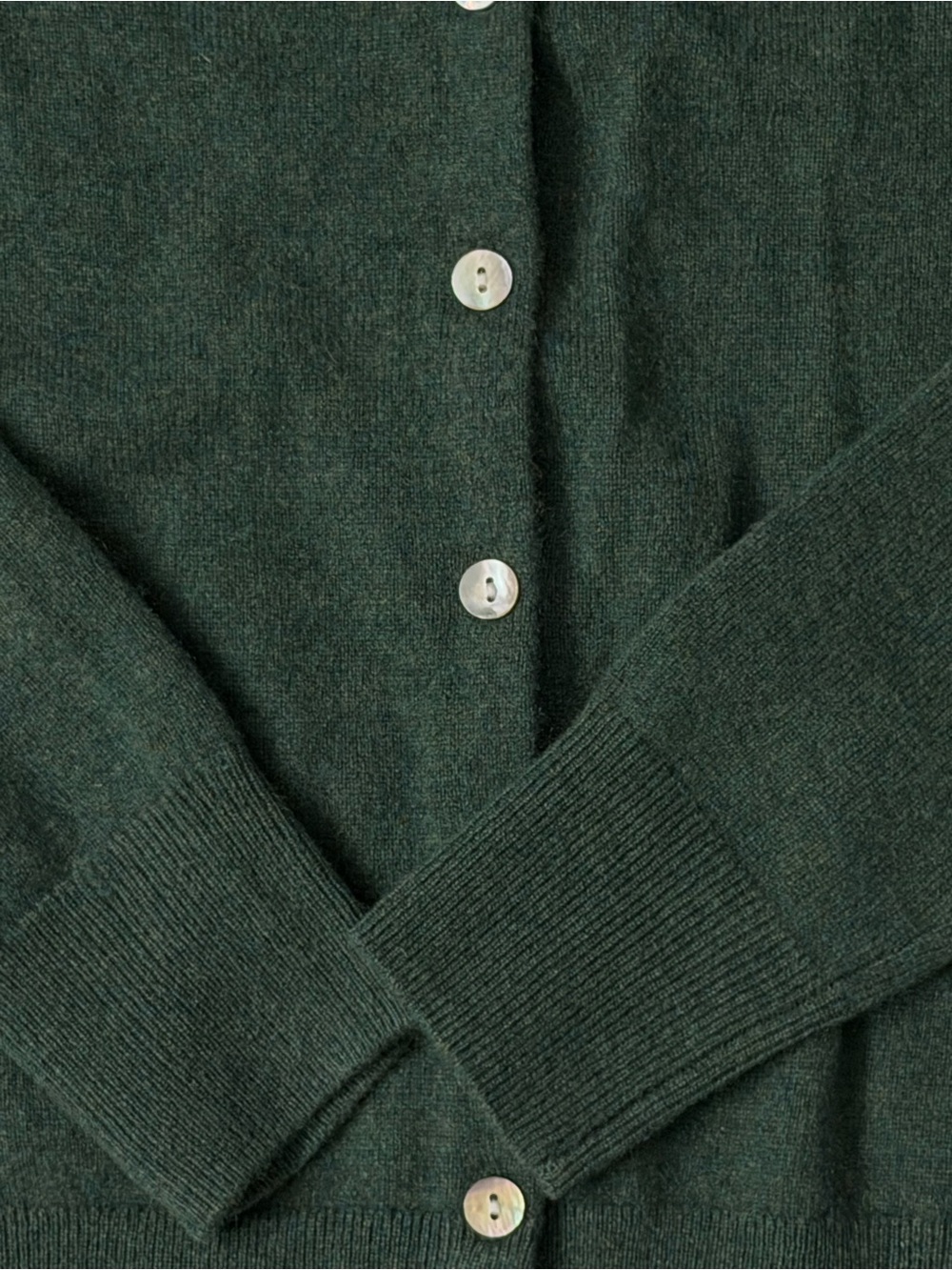 Quince Forest Green Cashmere Crewneck Cardigan - Picture 8 of 8
